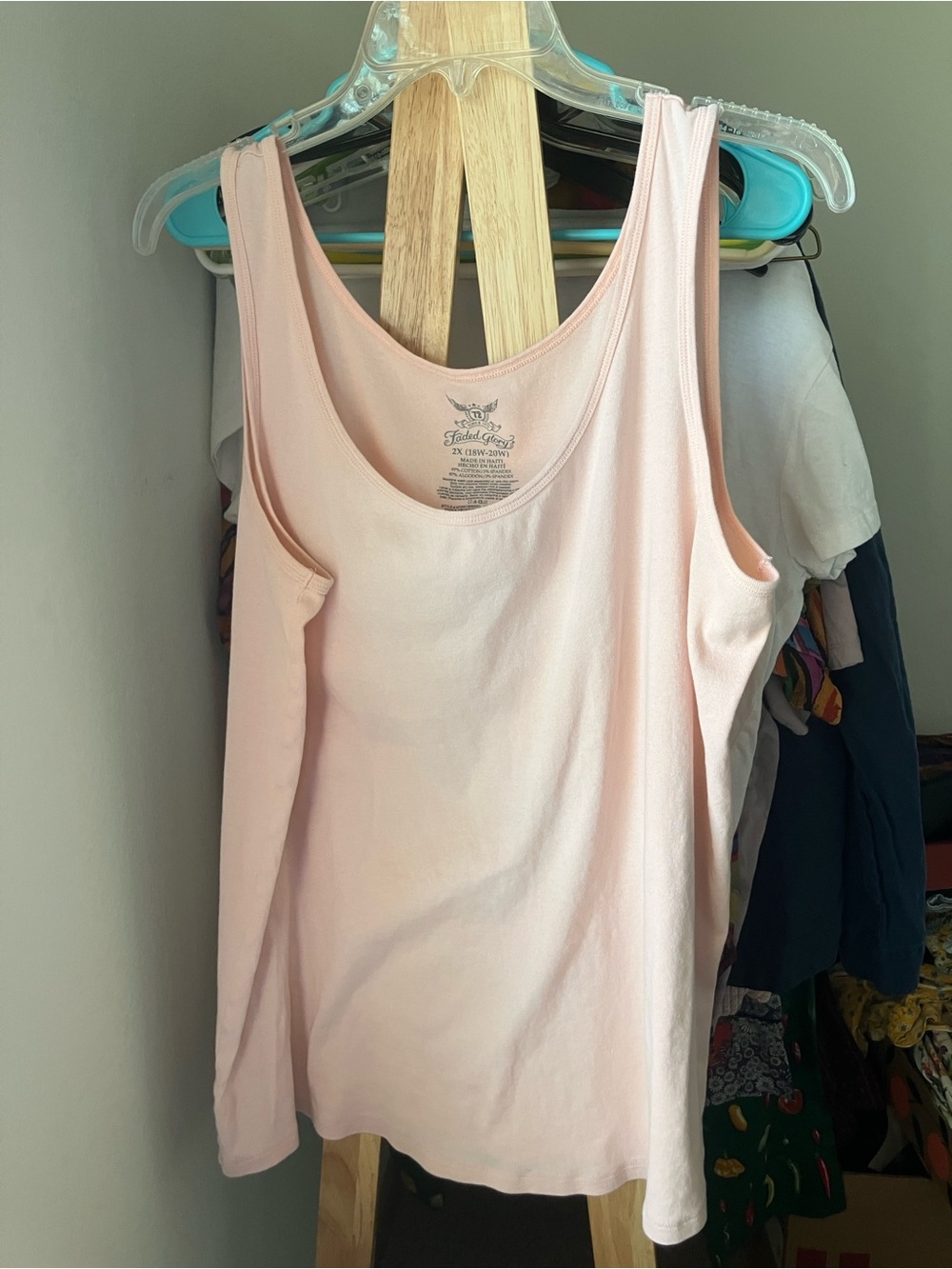Faded Glory Light Pink Scoop Neck Tank Top 2X